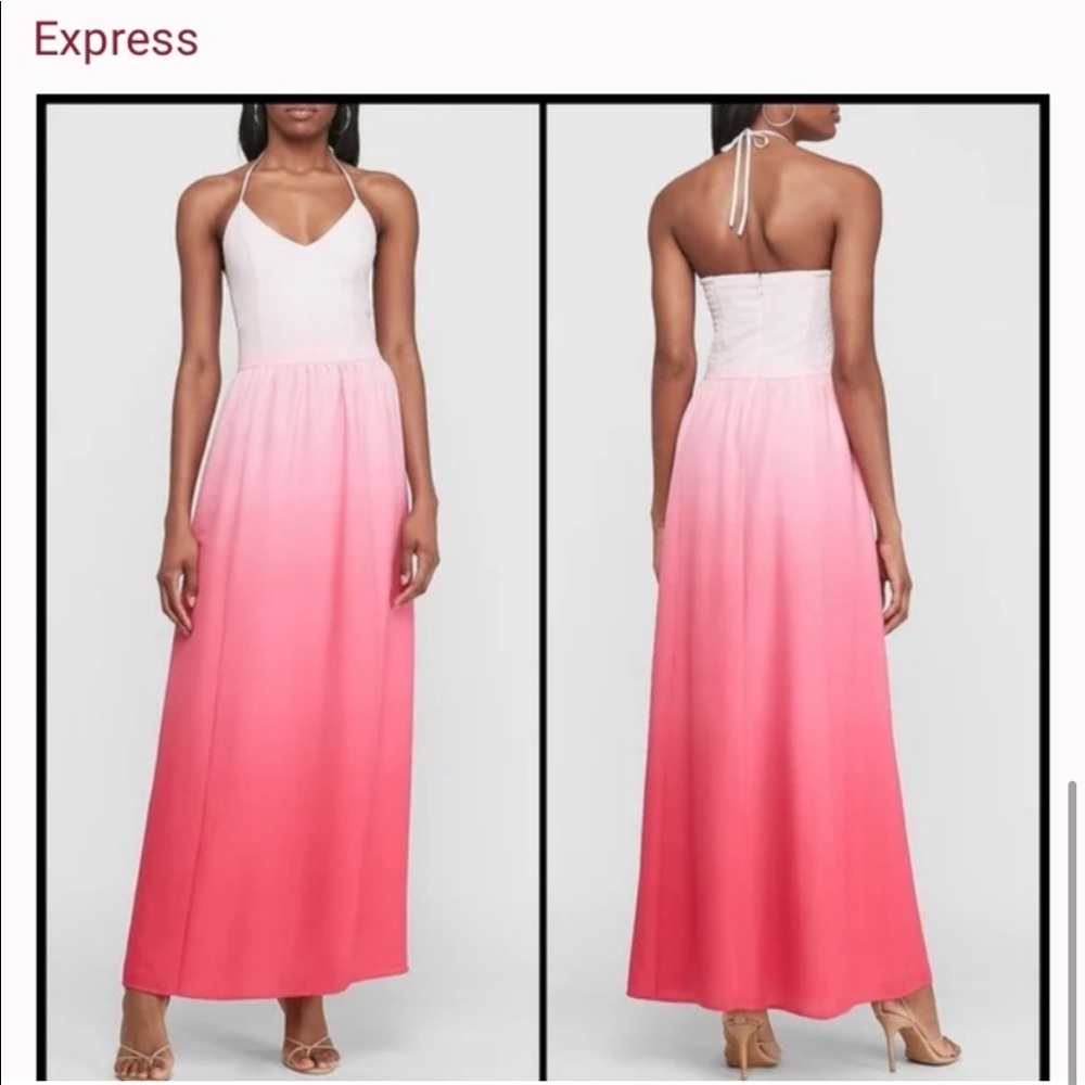 Express Ombré Halter Maxi Dress